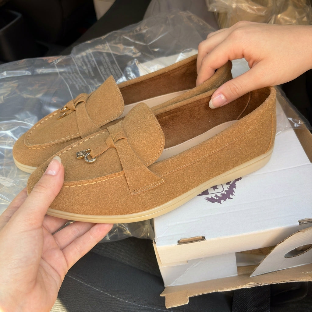 Loro piana mocassin marron tabac