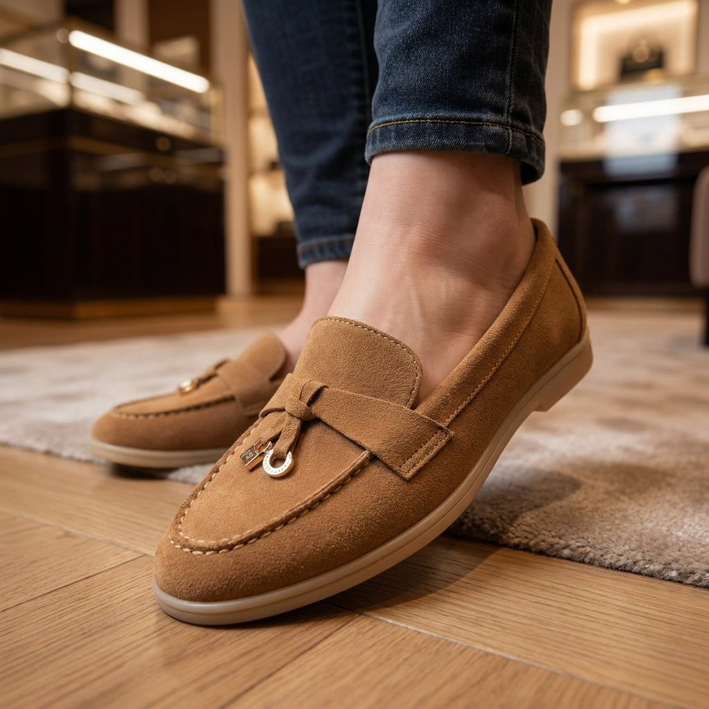 Loro piana mocassin marron tabac