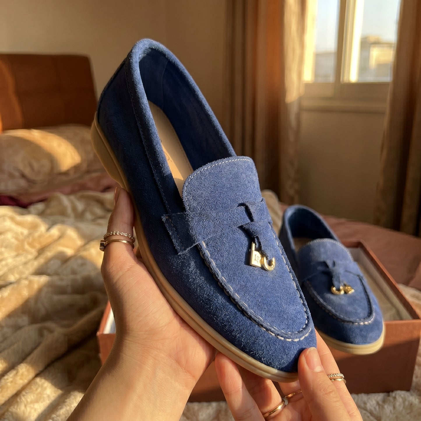 Loro piana mocassin bleu