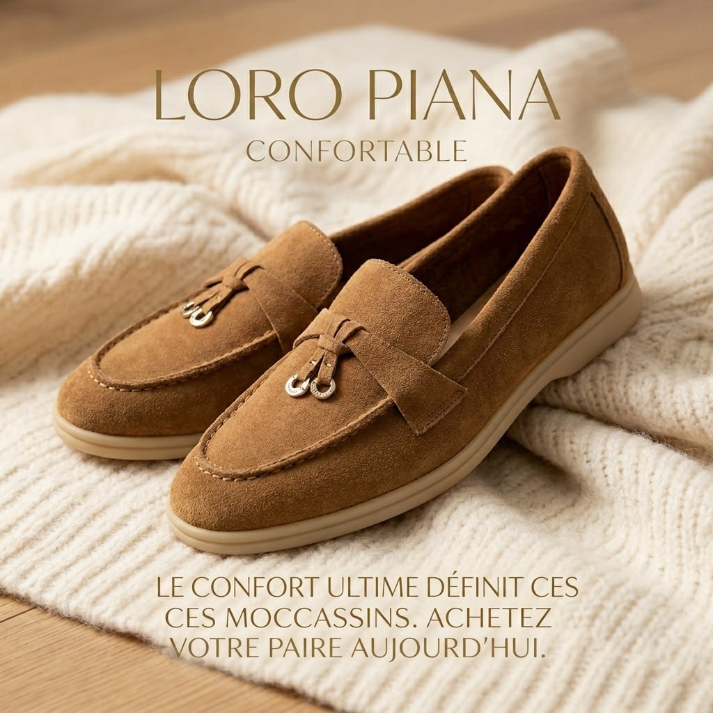 Loro piana mocassin marron tabac