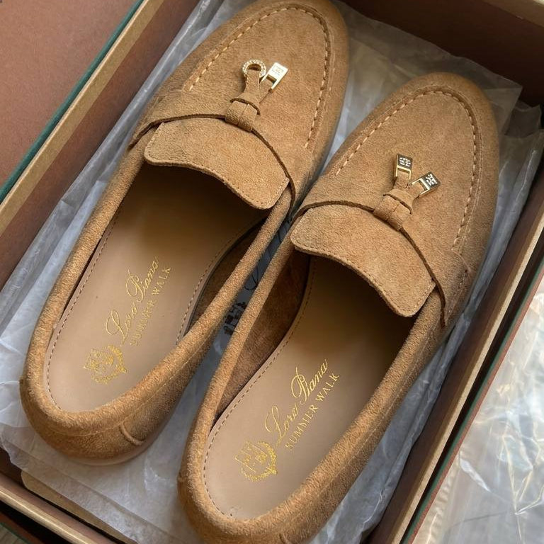 Loro piana mocassin marron tabac