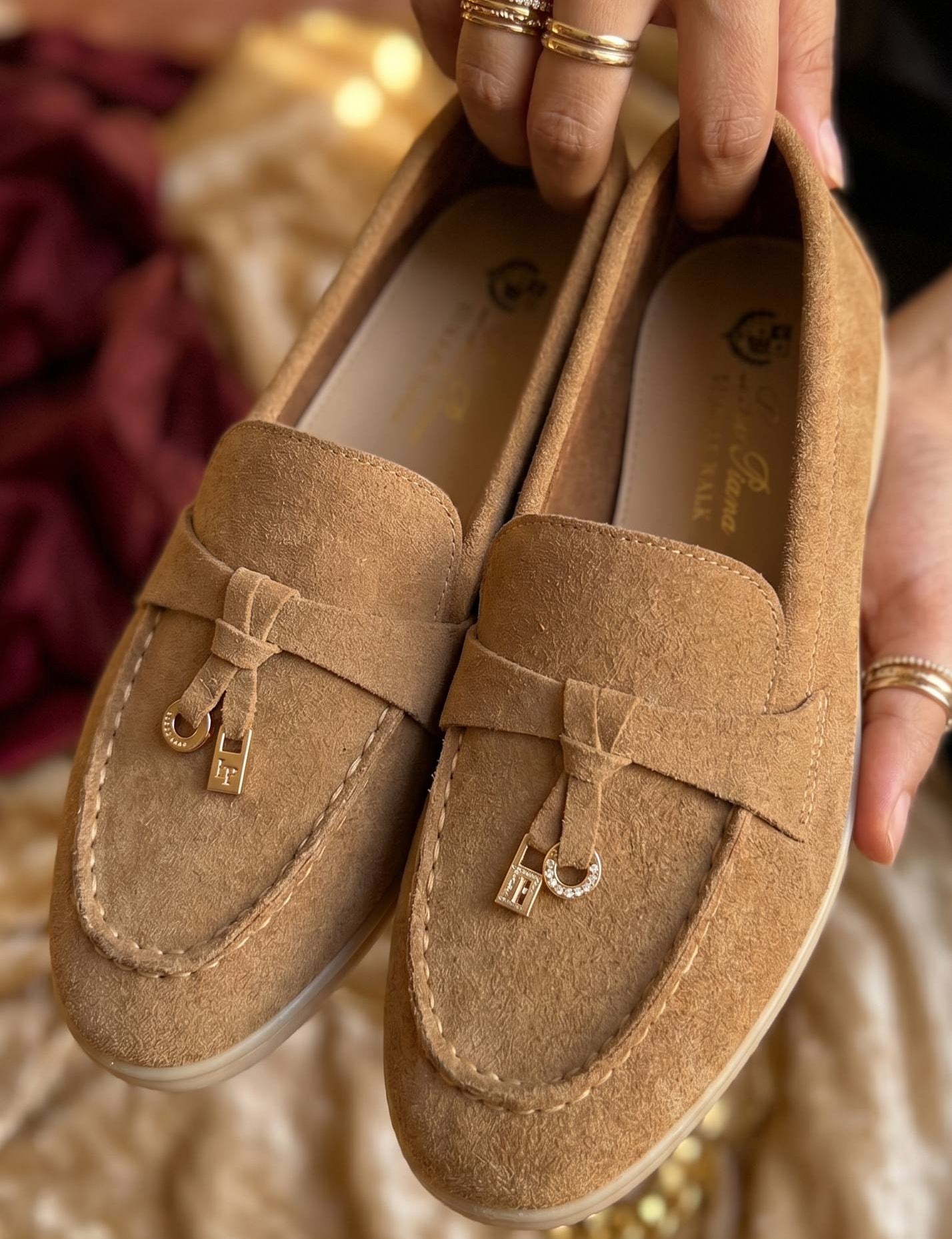 Loro piana mocassin marron tabac