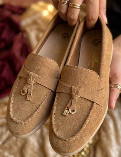 Loro piana mocassin marron tabac